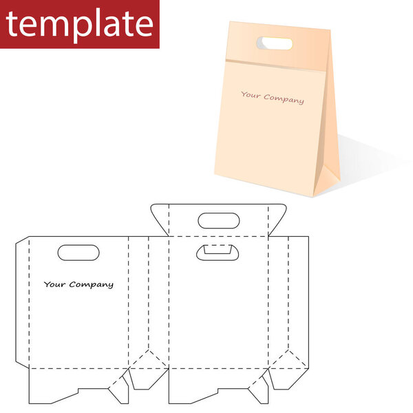 Розничная бумажная сумка с шаблоном Blueprint
.