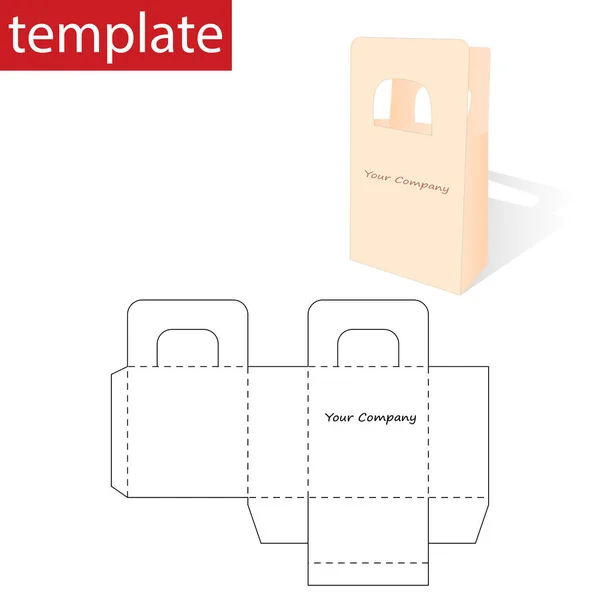 Retail Paper Bag Blueprint Template — Stock Vector