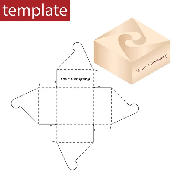 Retail Paper Box Die Cut Template — Stock Vector