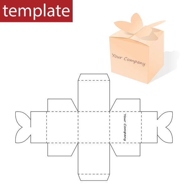 Розничная бумажная коробка с шаблоном штампа
.