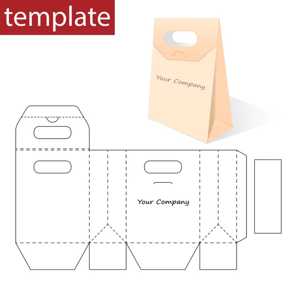 Бумажная Сумка Шаблоном — стоковый вектор