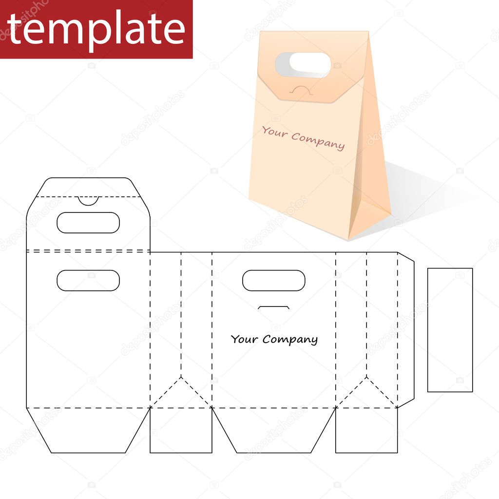Retail Paper Bag with Template