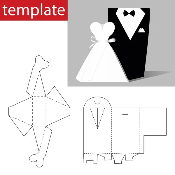 Retail Wedding Box Template — Stock Vector