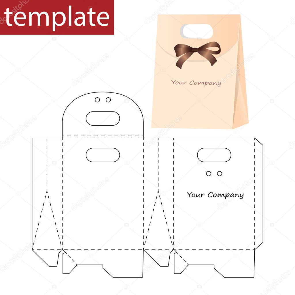  Retail Paper Bag with Template