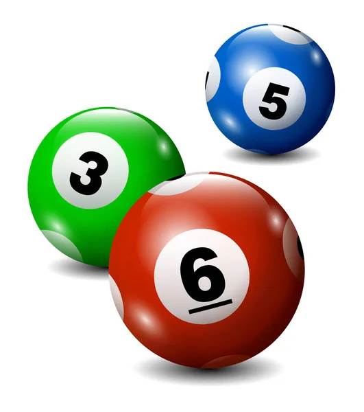 Vektorové Bingo Číselné Loterie Koule Set — Stockový vektor
