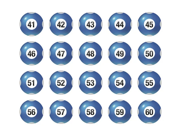 Vektor Bingo Lottozahlen Kugeln Satz Bis — Stockvektor