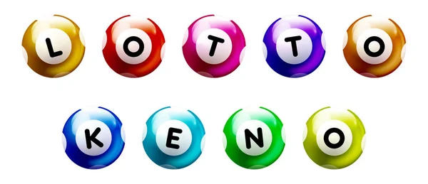 Bolas Coloridas Com Texto Lotto Keno —  Vetores de Stock