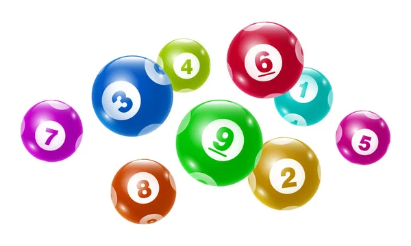 Vector Bingo Loterij Nummer Ballen Set Kleurige — Stockvector