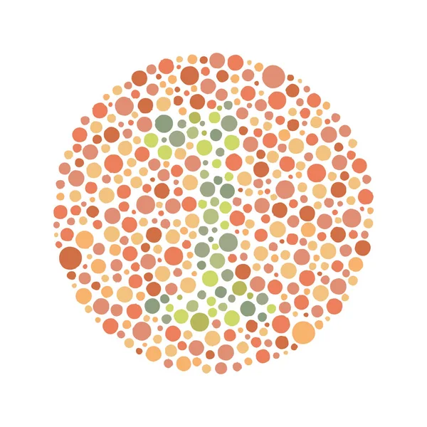 Κόκκινο πράσινο χρώμα τυφλή δοκιμή αριθμός 1 — Διανυσματικό Αρχείο