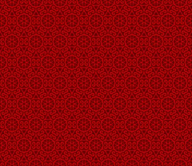Vektör süsleme Dikişsiz desen duvar kağıdı, kırmızı renk ile geleneksel oryantal tarzda