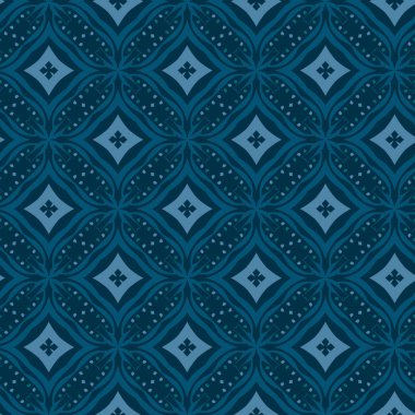 Vektör süsleme Dikişsiz desen duvar kağıdı, koyu mavi tema