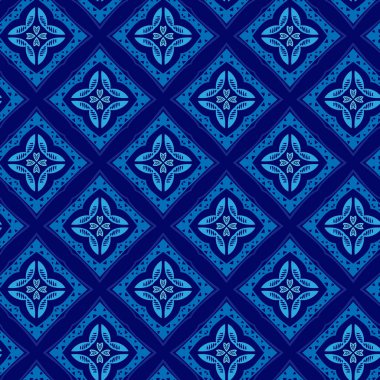 Vektör süsleme Dikişsiz desen duvar kağıdı, mavi çiçekleri