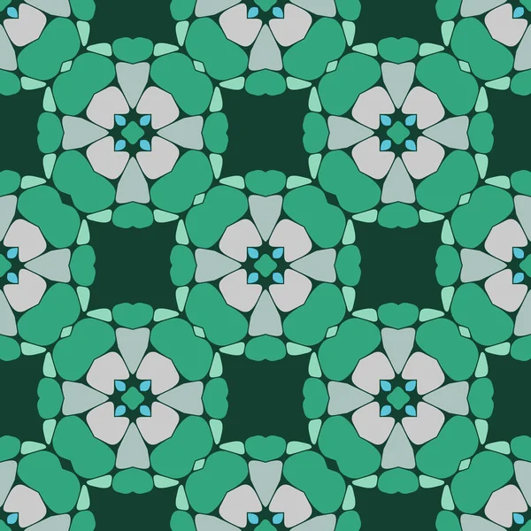 Векторный Орнамент Бесшовные Картины Обои Зеленые Цветы — стоковый вектор