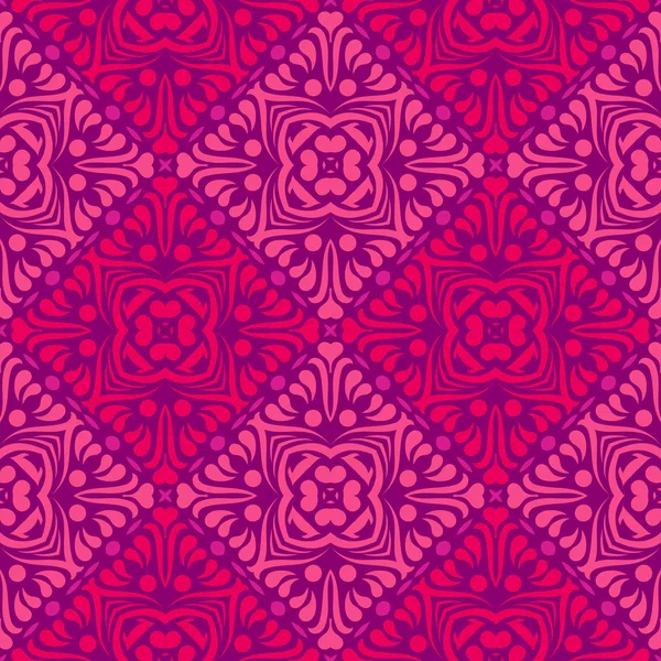 Векторный Орнамент Бесшовные Картины Обои Розовые Цветы Бриллиантовой Форме — стоковый вектор