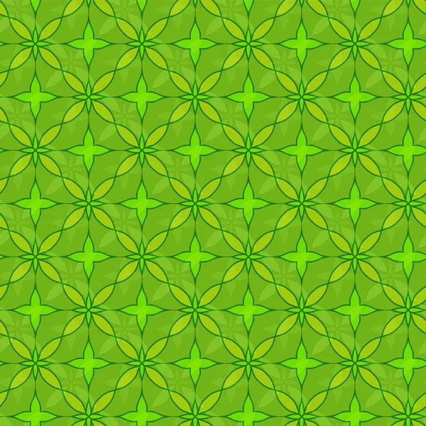 Vektor Ornament Nahtlose Mustertapete Abstraktes Grünes Blatt — Stockvektor