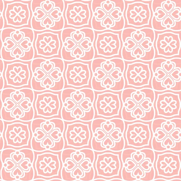 Векторный Орнамент Бесшовные Обои Шаблон Прекрасные Розовые Символы Сердца — стоковый вектор