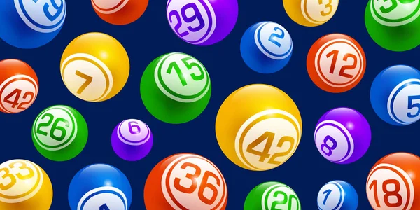 Vector beweging kleurrijke loterij Bingo ballen geïsoleerd op donkere achtergrond Stockvector