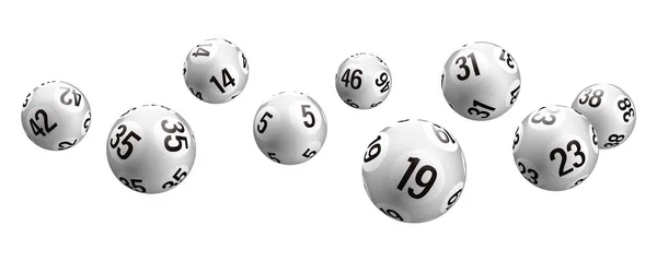 Vector wit Rolling Bingo Loterij ballen Stockillustratie