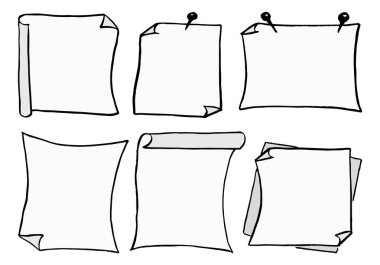 farklı şeyler karaladı not defterleri boş alan içeren bir dizi vektör çizim