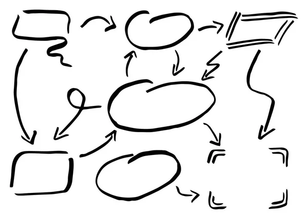 Ilustração Vetorial Elementos Infográficos Desenhados Mão — Vetor de Stock