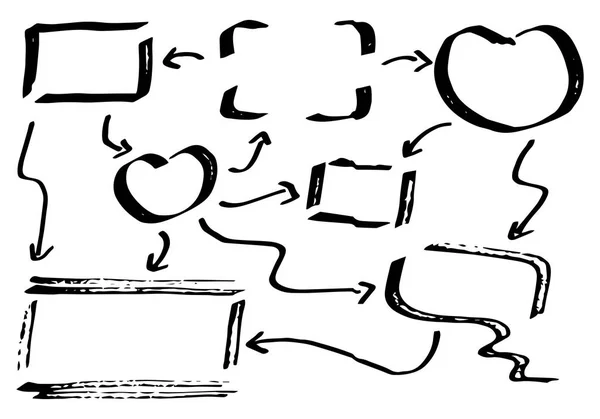 Ilustración Vectorial Elementos Infográficos Diseño Dibujados Mano — Archivo Imágenes Vectoriales