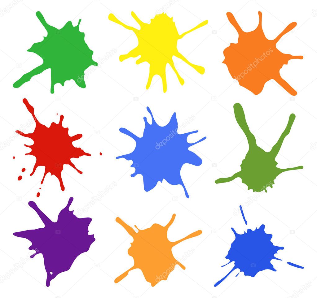 vector illustration of colorful splashes of paint
