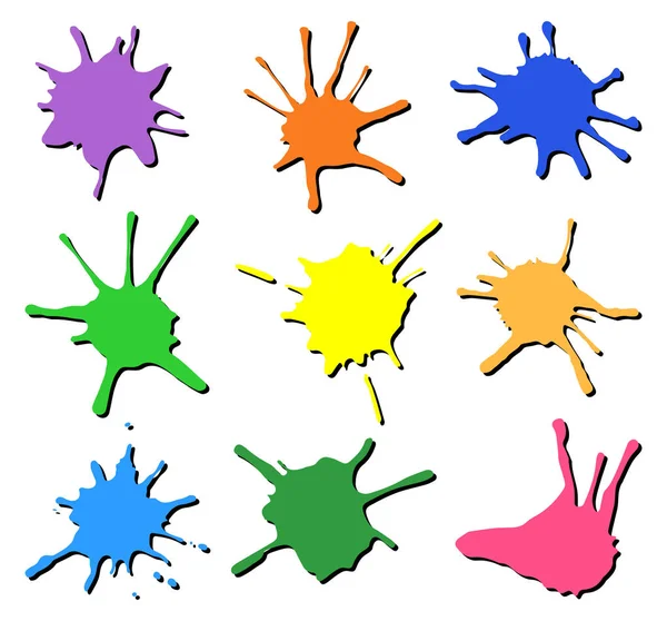 Illustration Vectorielle Éclaboussures Colorées Peinture — Image vectorielle