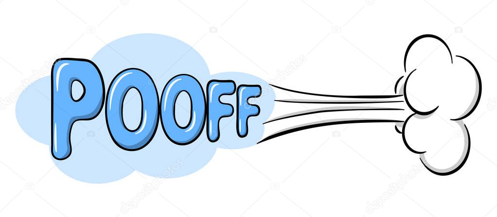 vector illustration of a comic sound effect pooff