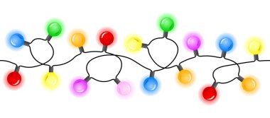 vektör çizim ışıkların kesintisiz renkli zincirler