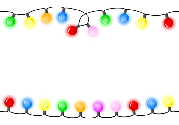 Illustrazione Vettoriale Catene Colorate Luci Senza Soluzione Continuità — Vettoriale Stock