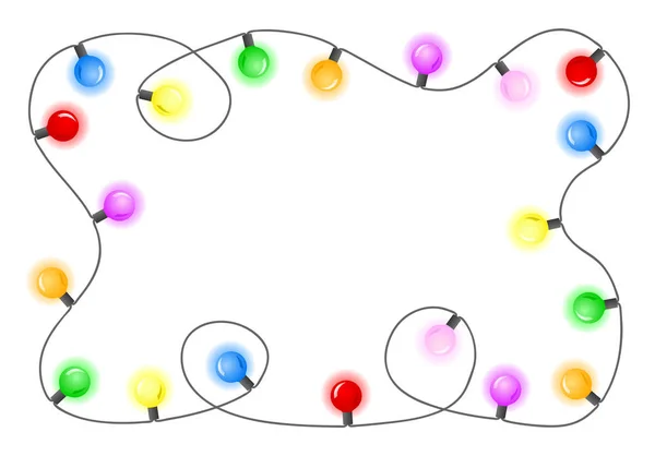 Vectorillustratie Van Een Keten Van Kleurrijke Lichten — Stockvector