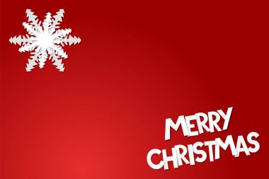 vektör çizim Kağıt Noel kar tanesi kartı