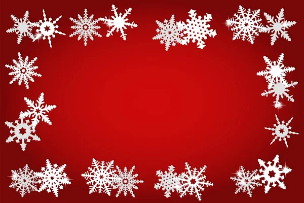 Wektorowa Ilustracja Tła Bożego Narodzenia Płatkami Śniegu — Wektor stockowy