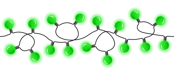 Illustrazione Vettoriale Catene Colorate Luci Senza Soluzione Continuità — Vettoriale Stock