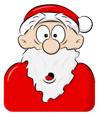 vektör çizim sürpriz Noel Baba portresi