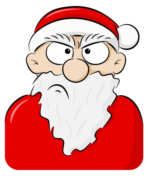 Vektorové Ilustrace Portrétu Rozzlobený Santa Claus — Stockový vektor