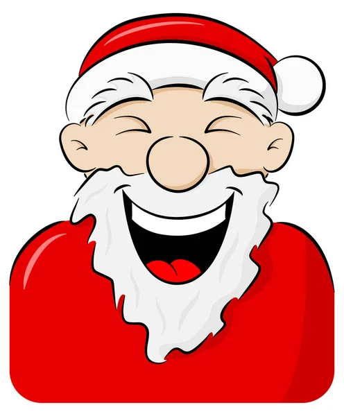 Illustrazione Vettoriale Ritratto Babbo Natale Ridente — Vettoriale Stock