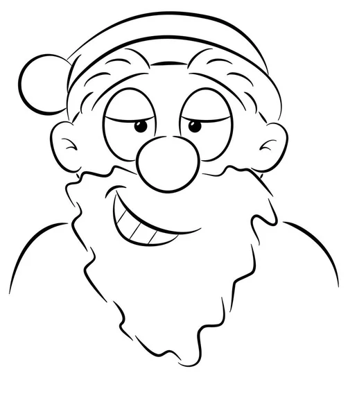 Vectorillustratie Van Een Portret Van Een Speels Grijnzende Santa Claus — Stockvector