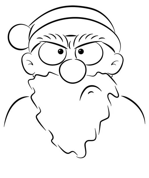 Vector Illustration Portrait Angry Santa Claus — Stock Vector