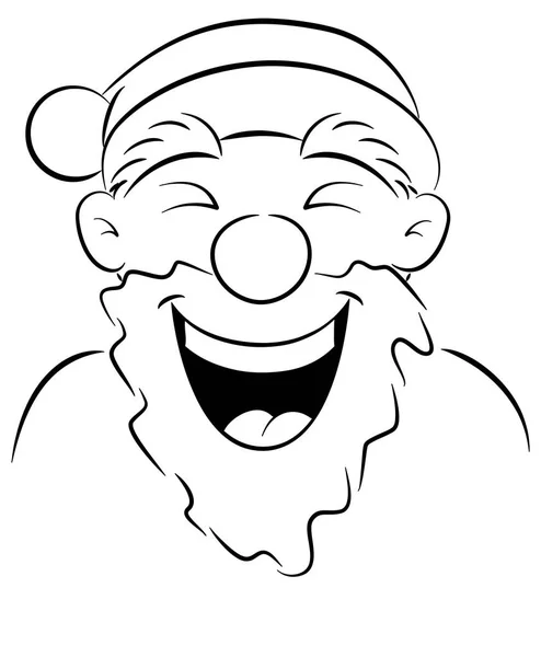 Векторная Иллюстрация Портрета Смеющегося Санта Клауса — стоковый вектор