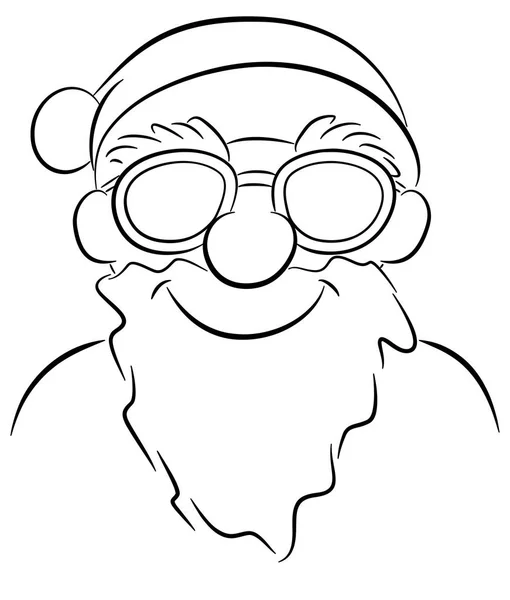 Ilustración Vectorial Una Caricatura Sonriente Santa Claus Con Gafas Sol — Vector de stock