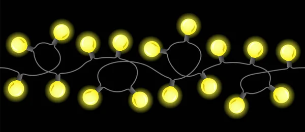 Векторна Ілюстрація Безшовних Ланцюгів Світла Чорному Фоні — стоковий вектор