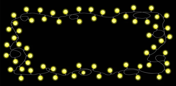 Vector Illustration Chain Lights Black Background — Stock Vector