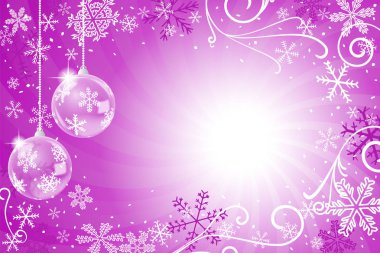 Noel ağacı topları ile dekore edilmiş bir Noel arka plan vektör çizim