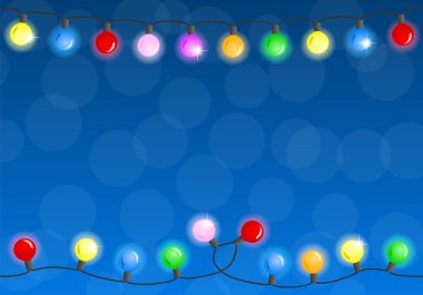 Noel ışıkları zincirinin vektör çizim