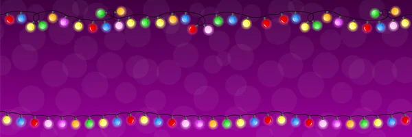 クリスマス ライトのチェーンのベクトル イラスト — ストックベクタ