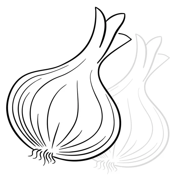 Ένα Κρεμμύδι Λαχανικών Συντάσσονται Καρτούν Εικονογράφηση Φορέας — Διανυσματικό Αρχείο