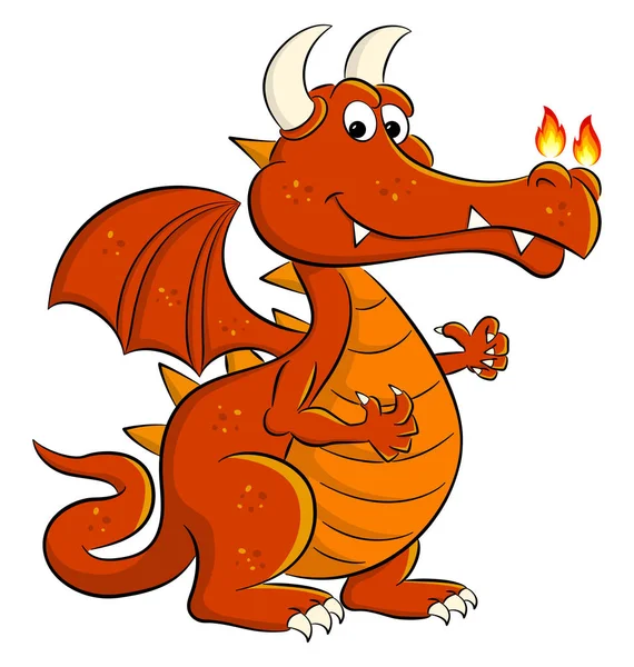 Dragón de dibujos animados amigable — Vector de stock