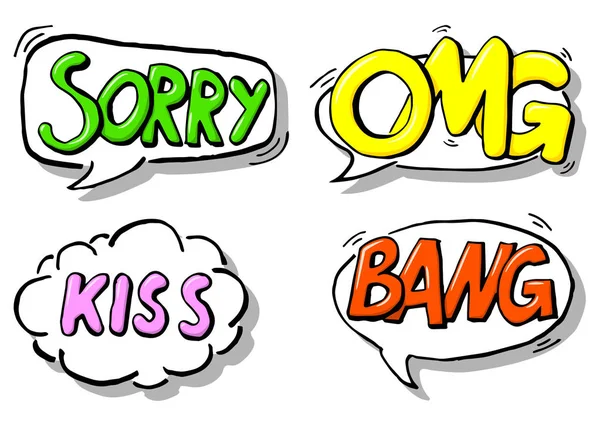 Collection of comic style speech bubbles — Stok Vektör