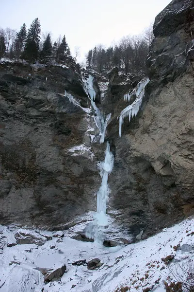 Meiringen yakınındaki Şubat ayında Reichenbach Şelalesi